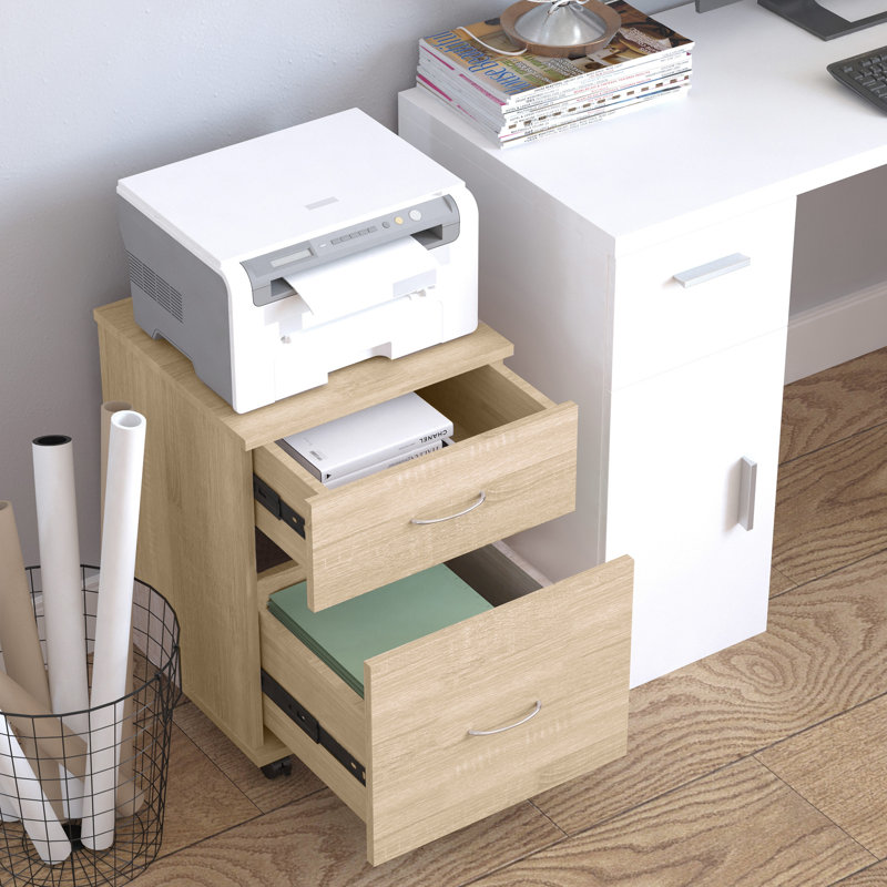 Caples 2 -Drawer Filing Storage Cabinet, Oak