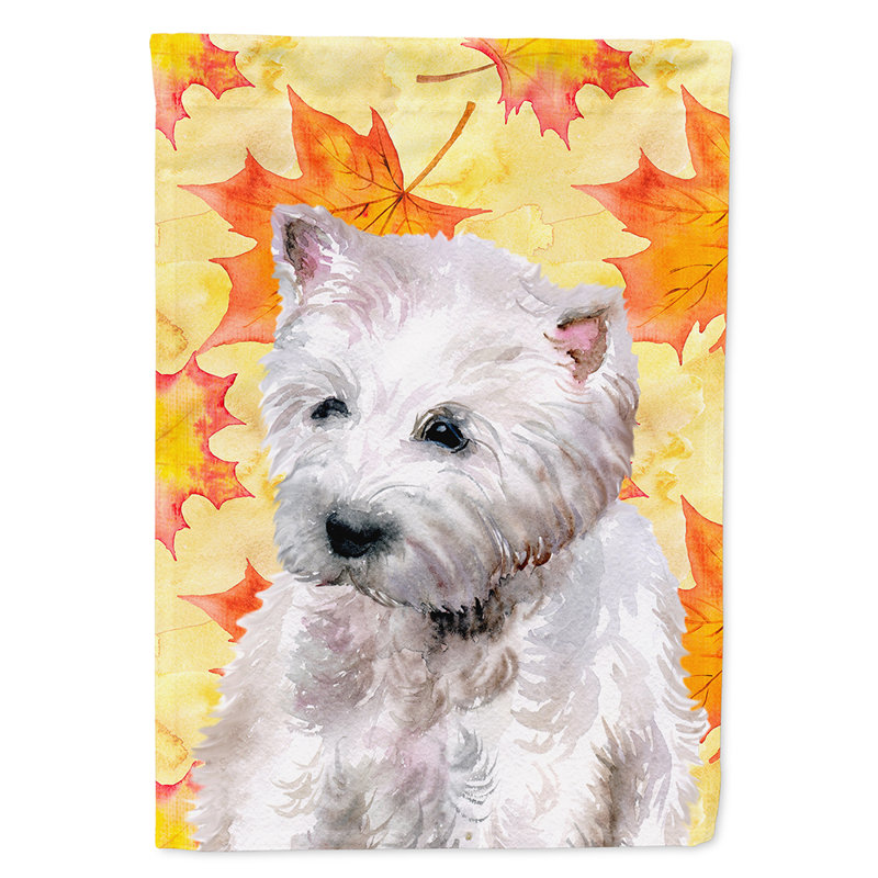 Automne 2 côtés en polyester 15 x 11 po drapeau de jardin, Westie gris