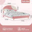 Structure de lit double avec tête de lit arche rose / blanche, plateforme pour lattes pour enfants, assemblage facile-117331906-117331908