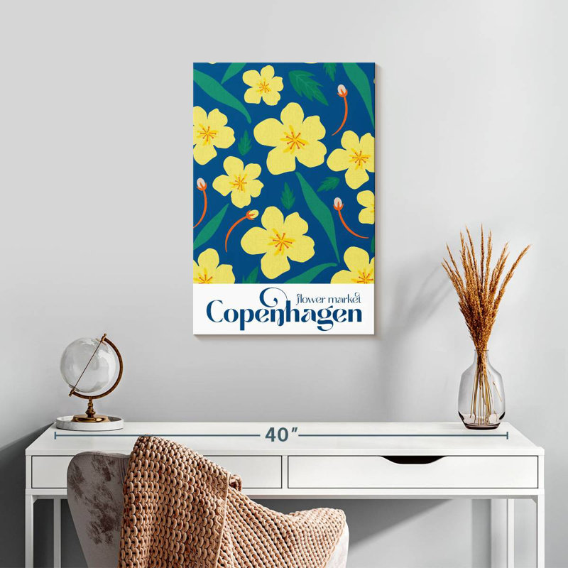 Affiche du marché aux fleurs Harnek Copenhagen, H 24 po x l 16 po