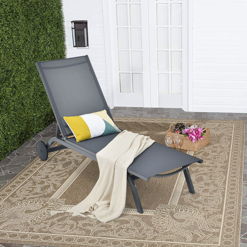 Dessaure Outdoor Metal Chaise Lounge