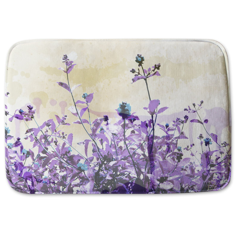 Noris Polyester Shower Curtain Set, Lavender/Yellow