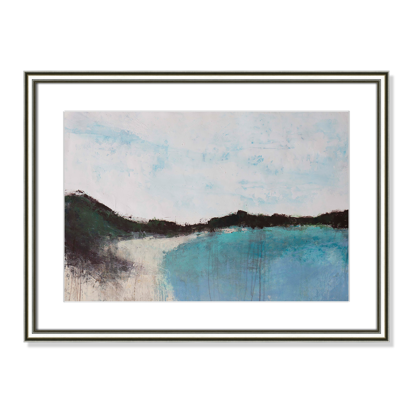 Mountainside Lakeview III Print, 18.25" H x 24.25" W x 0.75" D, Silver Framed
