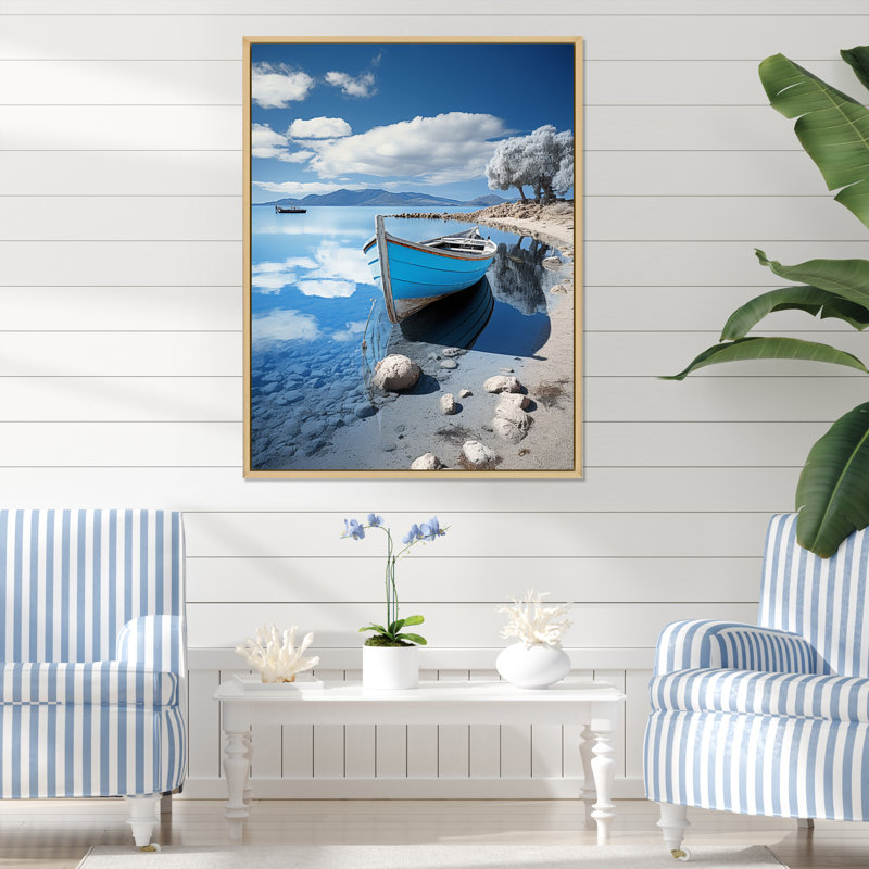 Gardunio Coastal Reflections I, H 40 po x l 30 po x P 1,5 po, Cadre naturel flottant