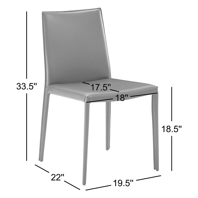 Kurland Sperazza Leather Upholstered Dining Chair, Smoke