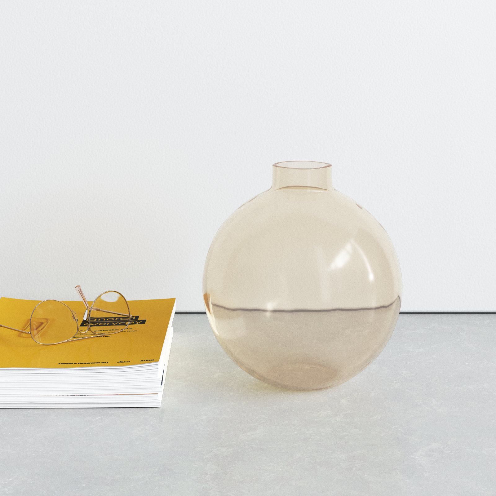 Marajo Handmade Glass Table Vase, 9.50" H x 8.75" W x 8.75" D