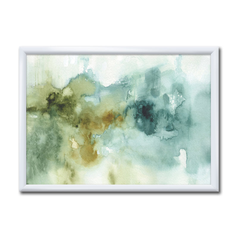«Abstract Watercolor Green House», reproduction d'art sur toile, H 20 po x l 20 po x P 1 po, Cadre blanc