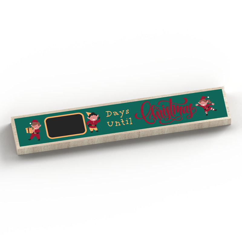 Borelli Days Until Christmas Chalkboard Christmas Wooden Memento Letter Block