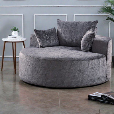 Comfortable Chenille Single Sofa, Modern Fluffy Design For Living Spaces