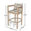 Tabouret de bar d'extérieur en bois au fini blanc clair avec coussin beige, ensemble de 2-1379198185