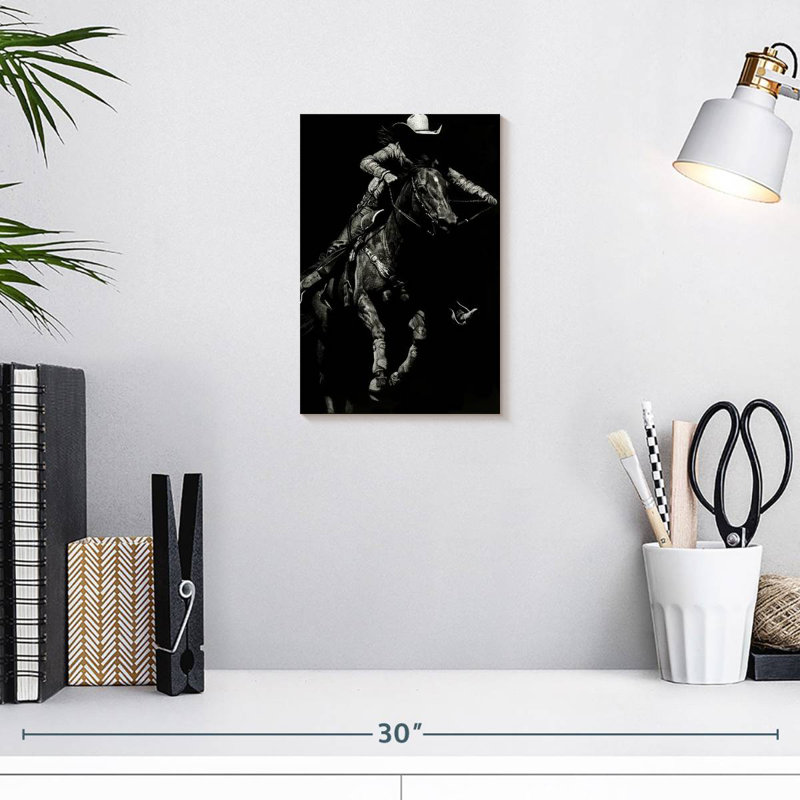 Lelar Scratchboard Rodeo IV, H 12 po x l 8 po