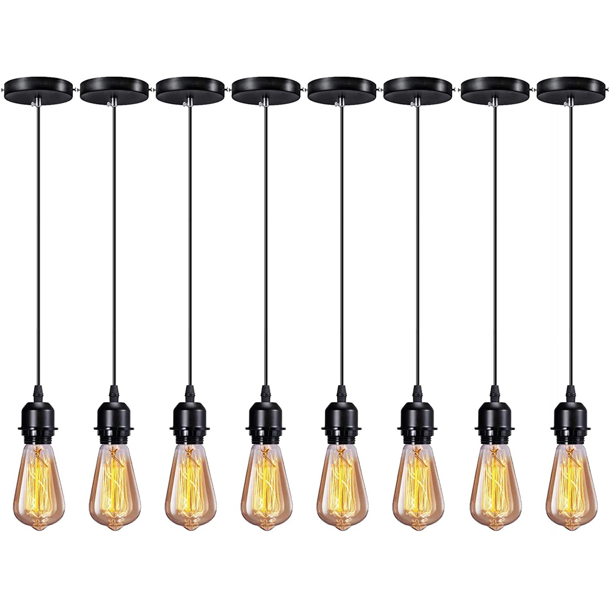 thumbnail image 2 of VOLXON 8-Pack LED Edison Bulbs – E26 6W 2700K Warm White – ST58 Vintage Globe For Indoor Fixtures 2 of 6