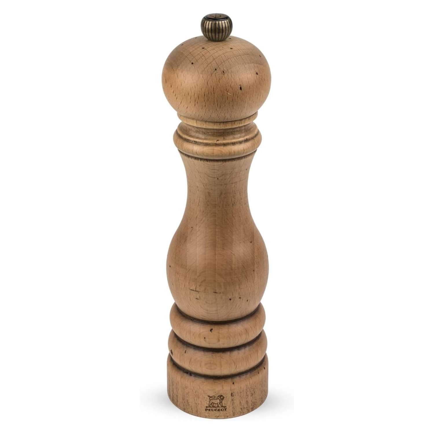 Peugeot Paris Pepper Mill, 8.67" H x 2.25" W x 2.25" D, Natural/Antique Gold