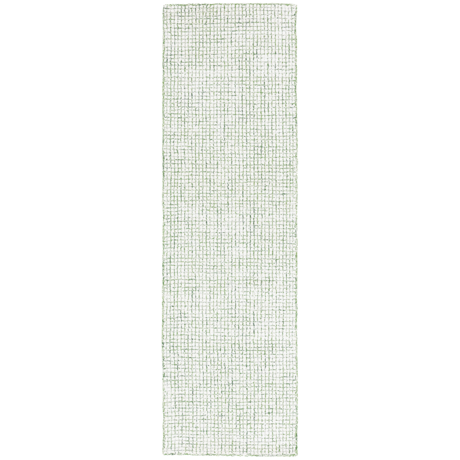 Rowe Handmade Tufted Ivory/Green Rug, Runner 2'3" x 8'