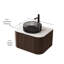 Meuble-lavabo mural 24 po Dina avec lavabo, meuble-lavabo rayé à bords arrondis avec tiroir Dina, comptoir et comptoir en verre noir transparent