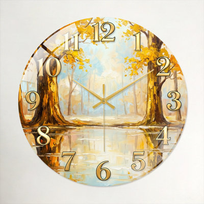 "Autumn Forest", horloge murale en verre
