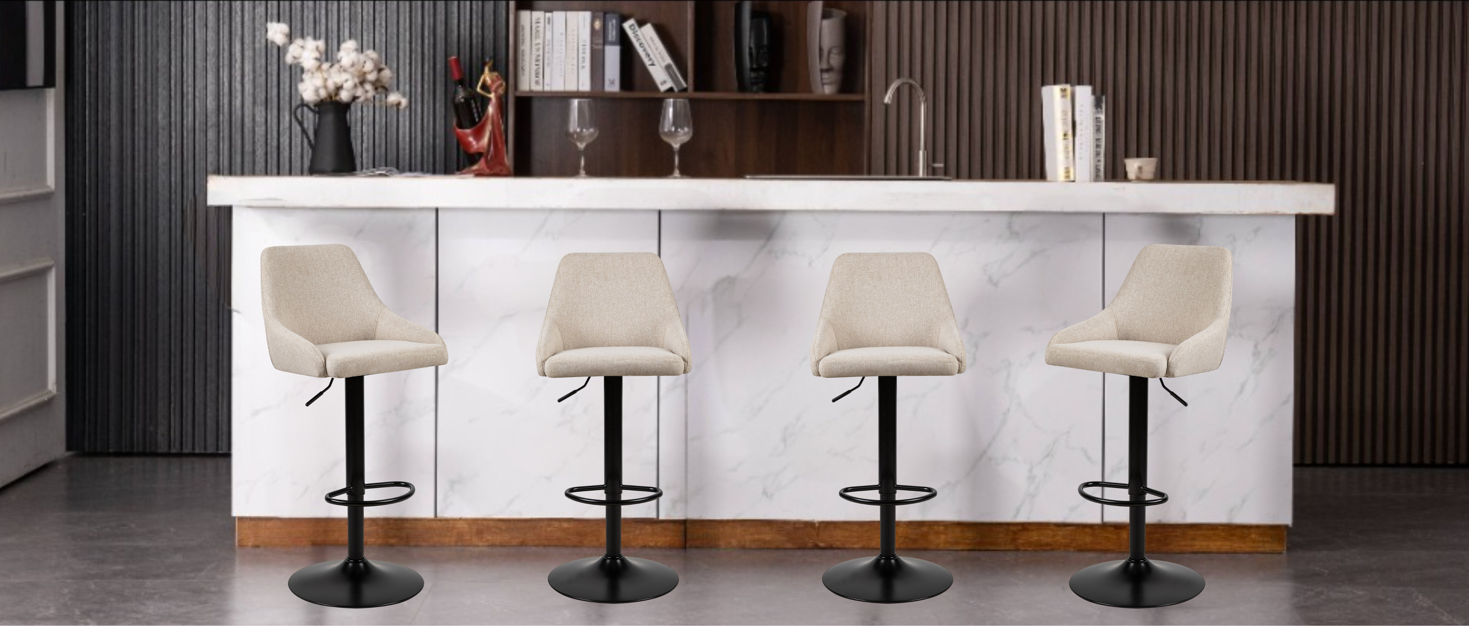 Adjustable Height Bar Stool With Wheels - Snapklik AWQM Velvet Bar ...