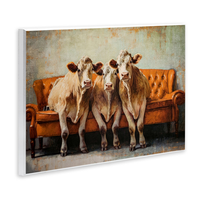 Plaque murale «Cows Just Chillin '» par Tina LeCour, H 13 po x l 19 po