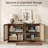 Sideboard Buffet Cabinet with Storage, Boho Kitchen Buffet Credenza Storage Cabinet with 4 Doors & Adjustable Shelves