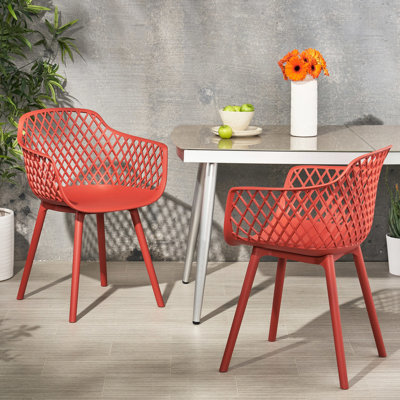 Sièges d'extérieur Poppy Chair: Structure stable et résistante aux intempéries, polypropylène rouge, l 23,48 po x l 21,5 po, H 32,94 po, design minimaliste pour la salle à manger: 23,2 21 32