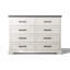 Commode 8 tiroirs Farmhouse pour chambre à coucher, commode rustique en bois de 52 po de largeur avec poignée en métal, texture naturelle-857476095