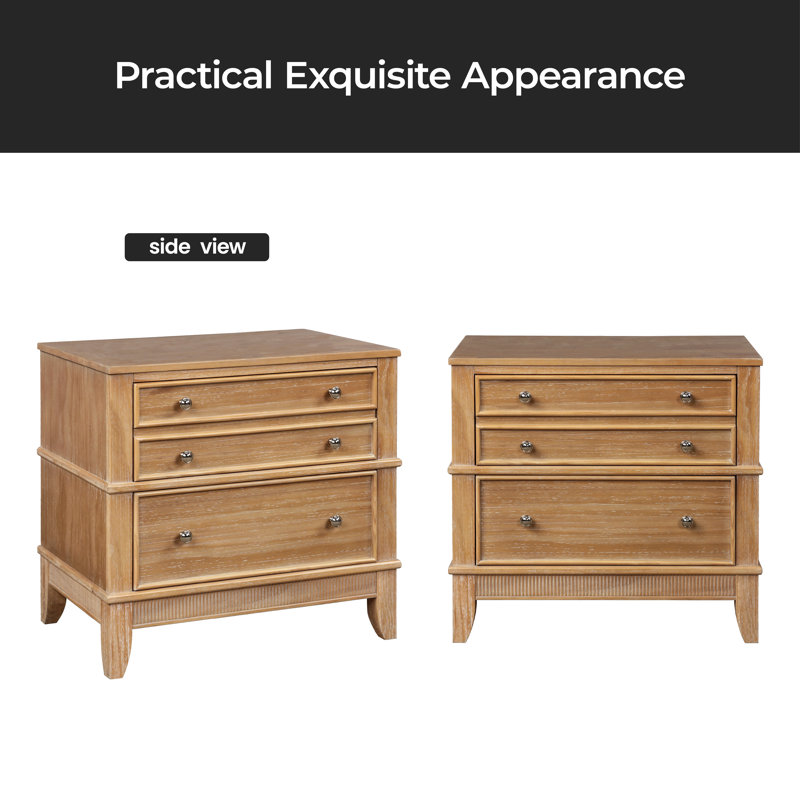 Conie 3 - Drawer End Table, Natural