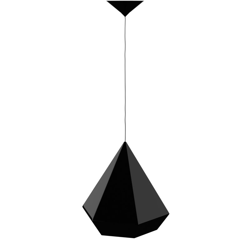 Luminaire suspendu géométrique simple à 1 lumière, Noir