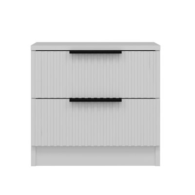 Wesa Modern White Nightstand with Numerous Shelves, 19.7 x 18.5 x 15.7 inches | 100% Melamine Coated Particle Board, Thickness: 0.7 inches | Stylish Solid Color Design, Perfect for Bedroom & Living Room Storage Solutions