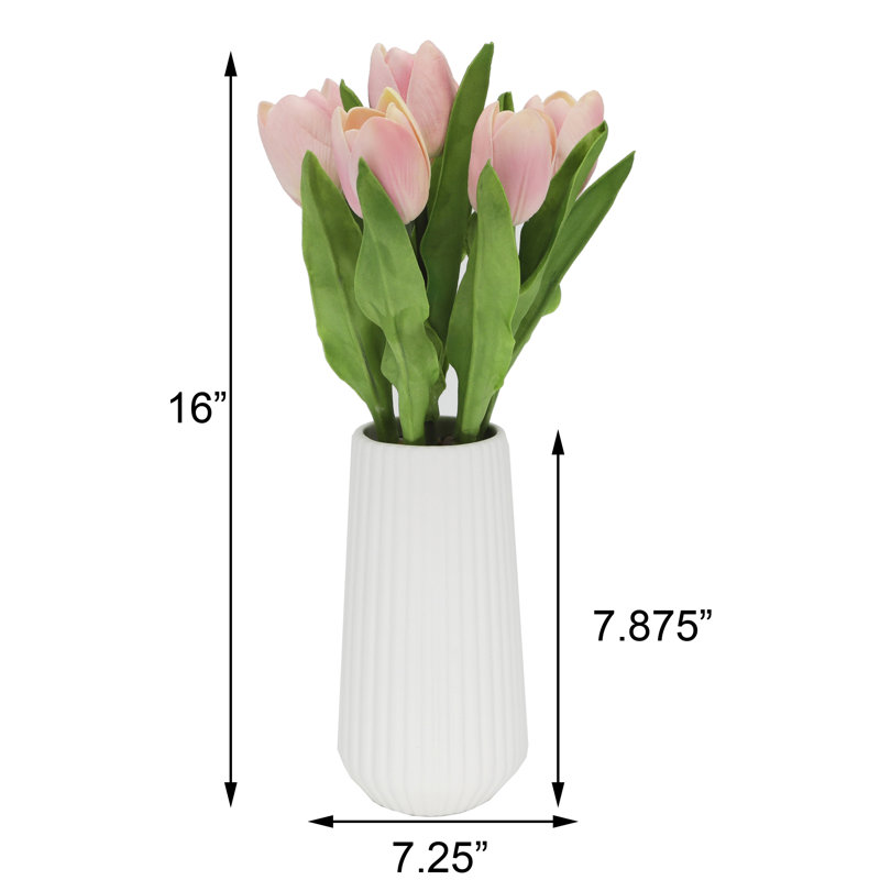 Centre de table tulipes dans un vase, Rose
