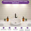 Lavabo-vasque ovale en porcelaine vitrifiée blanche de 40,6 x 33 cm (16 x 13 po), à poser sur un meuble-lavabo avec bonde de 4,4 cm (1,75 po).