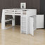 Lit mezzanine multifonctionnel, bureau d'écriture intégré, lumières DEL, tablettes de rangement, garde-robe à double porte-132916936