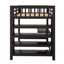 Lit mezzanine en bois de pin massif avec bureau sous le lit et tablettes de rangement-568034678-568034679