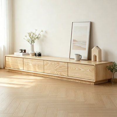 High -Quality Ash Solid Wood 4 Drawers TV Stands