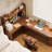 Nut-brown L-Shaped Solid Wood writing desk-118245254-133751128