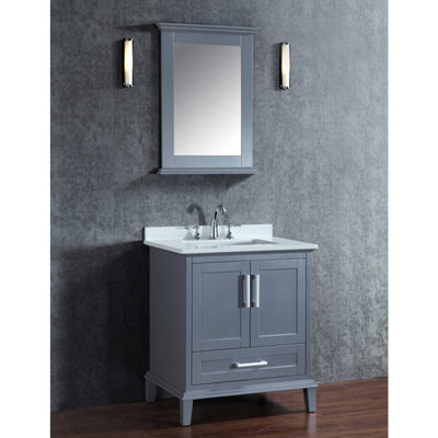 Ensemble de meuble-lavabo pour salle de bain à évier simple 30 po avec miroir Sunderland