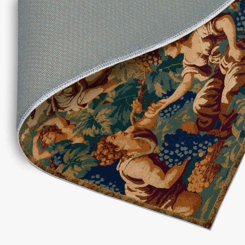 Tapis d'intérieur et d'extérieur brun français, Rectangle 4pi x 6 pi