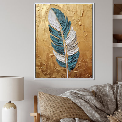 Boho Glam, exquise plume dorée, peinture I - reproduction sur toile