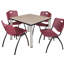 Plateau de table Kee Square, 4 chaises empilables-1077686511-1077686486-1077686485