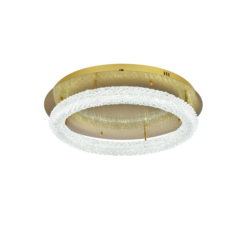 Bridgeton LED Semi Flush Mount, Satin Gold, 5.5" H x 26" W x 26" D