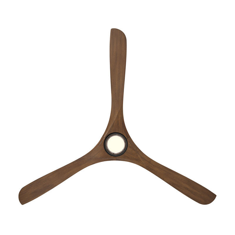 72" Carve Natural Wood Smart Ceiling Fan With 2700K-3000K-4000K-5000K Selectable LED Light Kit and Remote Control Included, Works With Alexa and iOS or Android App