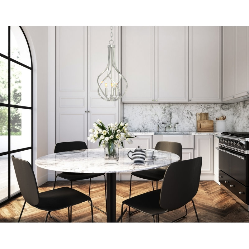 Alloy Ribbons 3-Light Candle-Style Dimmable Chandelier