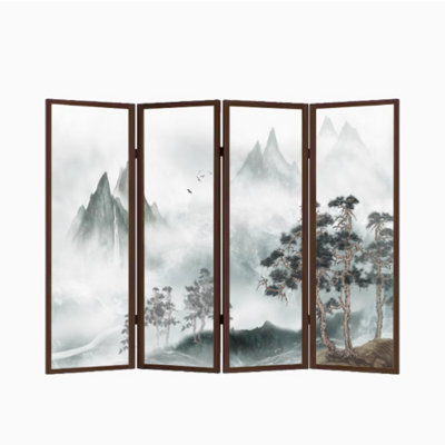 Retro Wood Landscape Screen