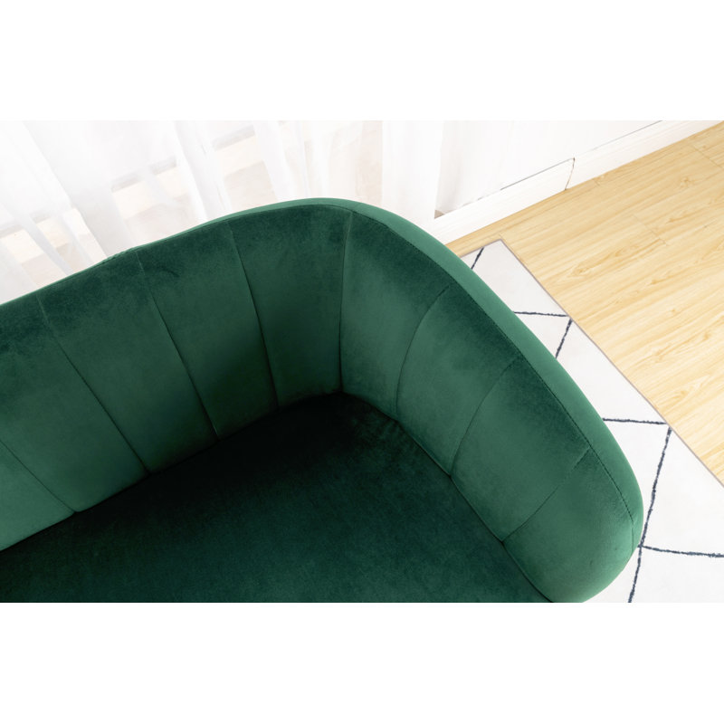 Bullock 2 Seater Velvet Loveseat, Green