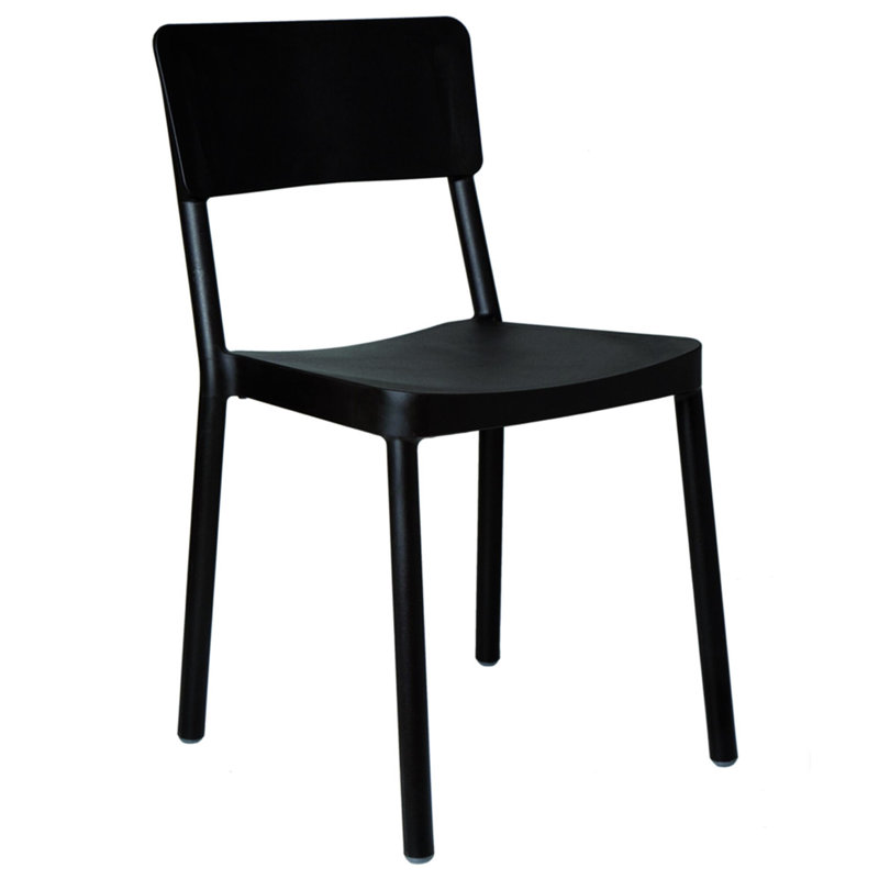Lisboa Outdoor Dining Side Chair, Black