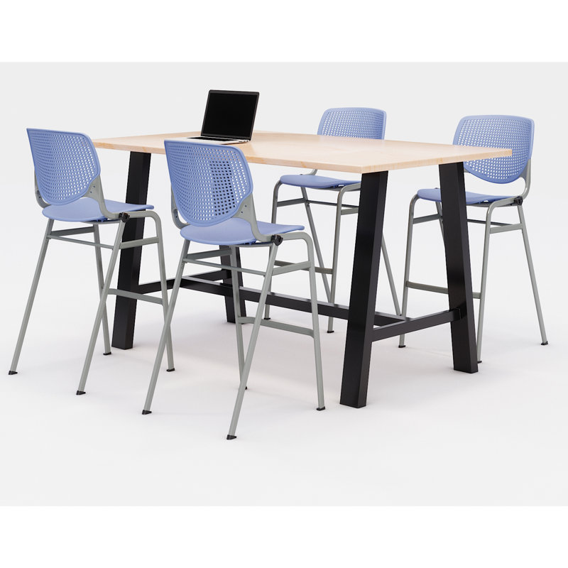 Ensemble de table de réunion et de chaises Midtown, H 41 po x L 72 po x P 36 po, Érable, Pervenche
