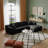 Boneless 103.54 Inch L-Shaped Modern Modular Sectional Sofa With Chaise And Pillows Featuring High-Density Sponge And Velvet Upholstery-100829905-100829909