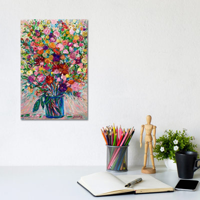 Jardin de fleurs - reproduction d'art mural - toile tendue