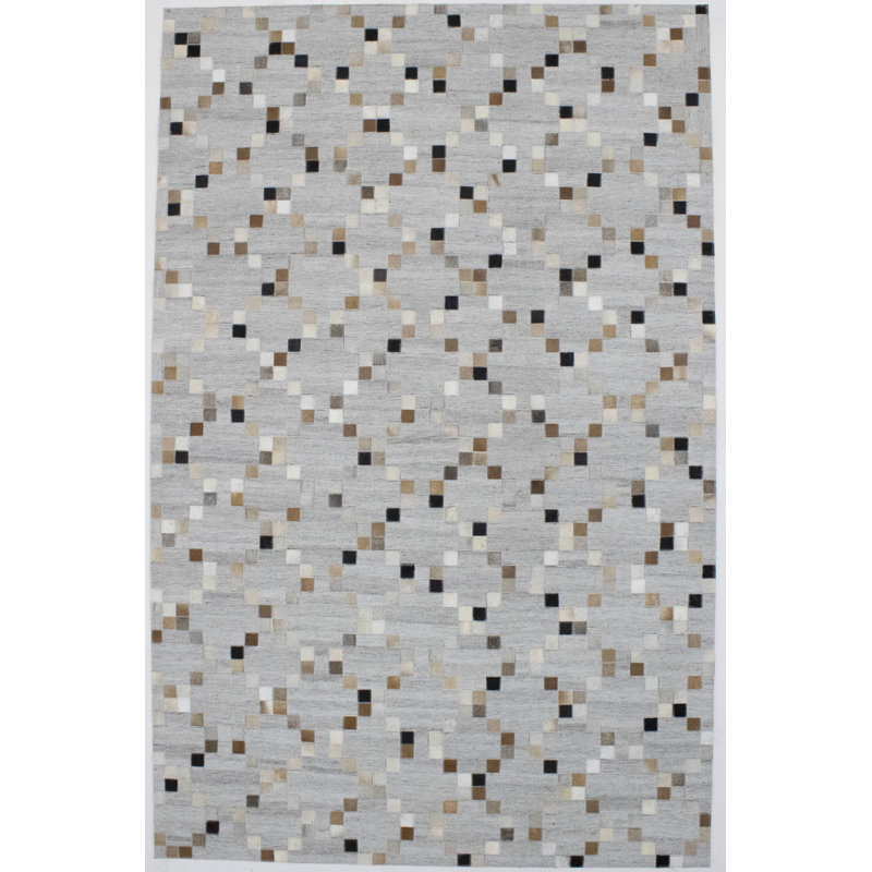 Tapis gris en similicuir Bucher, Rectangle de 5 pi 1 po x 7 pi 11 po