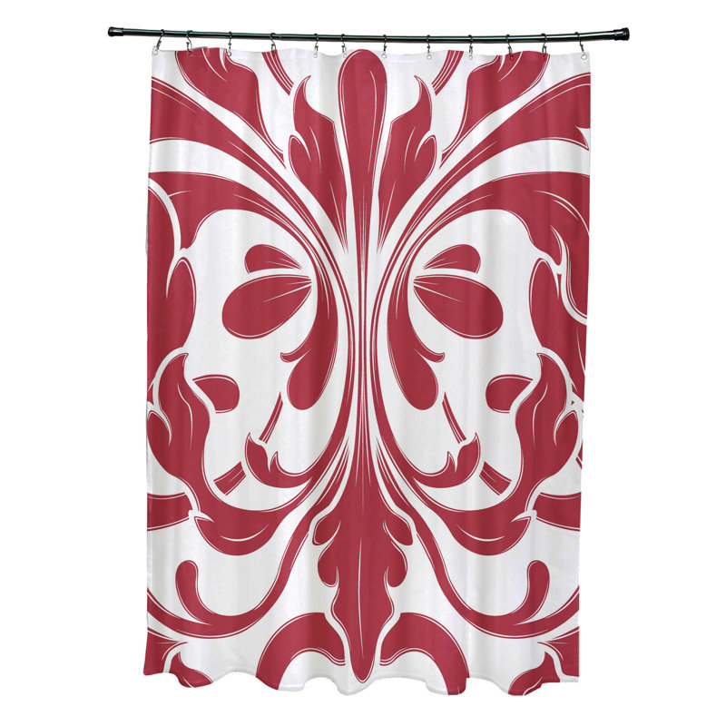 Rideau de douche simple Kolby, Rouge