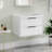 24" Wall Mount Single Bathroom Vanity Base Only, 2 Soft-close Drawers, Zinc Alloy Hardware-99358133